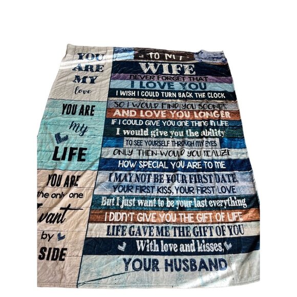 Censiher To My Wife Ultra Soft Micro Fleece Blanket Size 75"X60" - Picture 3 of 4